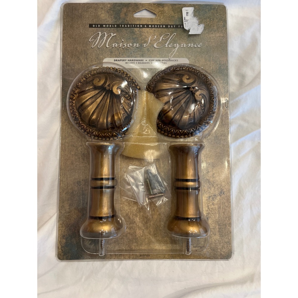 Maison d'Elegance Curtain Holdbacks Set of 2 Shell Bronze Drapery Hardware